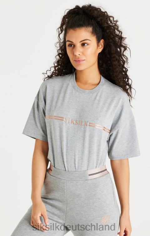 SikSilk Grau meliertes Box-T-Shirt Frauen 680DH72 Bekleidung