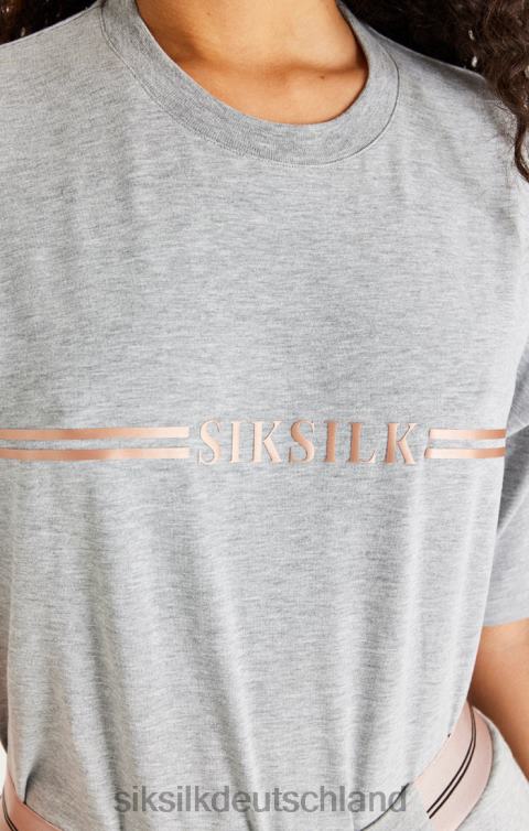 SikSilk Grau meliertes Box-T-Shirt Frauen 680DH72 Bekleidung