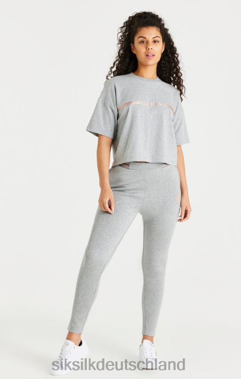 SikSilk Grau meliertes Box-T-Shirt Frauen 680DH72 Bekleidung