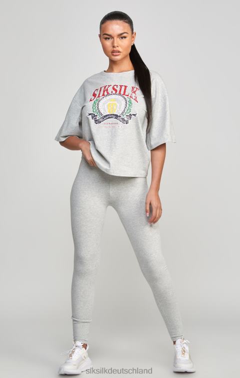 SikSilk Grau meliertes College-Crop-T-Shirt Frauen 680DH57 Bekleidung