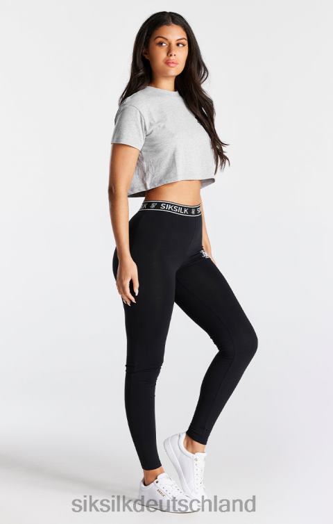 SikSilk Grau meliertes, kurz geschnittenes Essential-T-Shirt mit Box-Passform Frauen 680DH29 Bekleidung