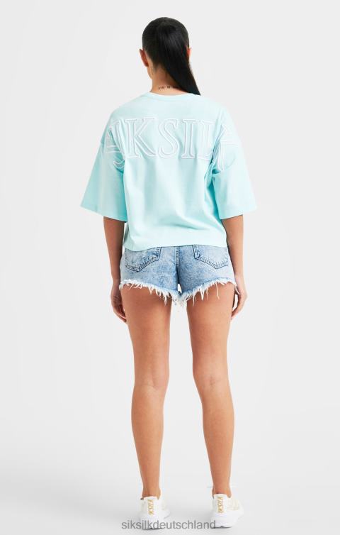 SikSilk Kurzes T-Shirt mit Aqua-Logo Frauen 680DH60 Bekleidung