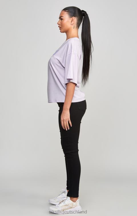 SikSilk Lilafarbenes Crop-T-Shirt mit College-Logo Frauen 680DH55 Bekleidung