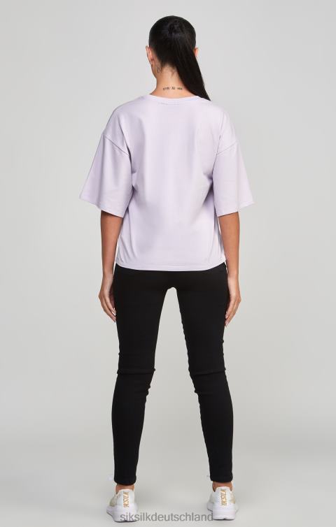 SikSilk Lilafarbenes Crop-T-Shirt mit College-Logo Frauen 680DH55 Bekleidung