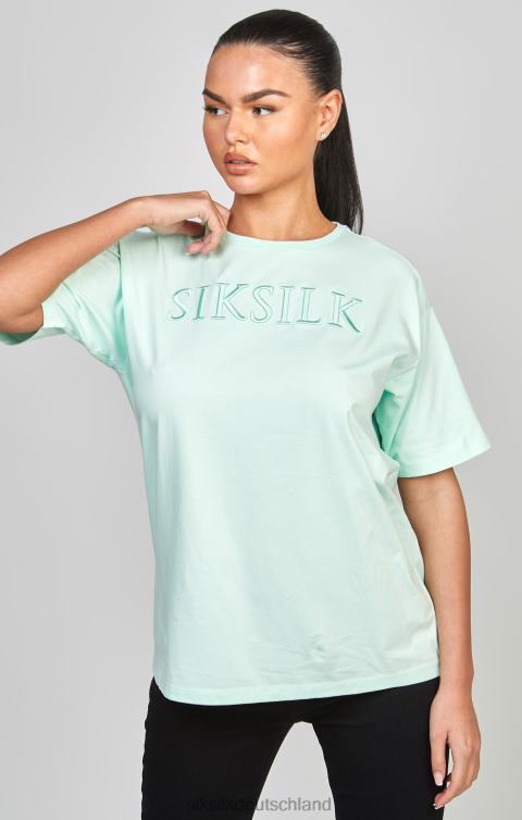 SikSilk Mintfarbenes, besticktes Boyfriend-T-Shirt Frauen 680DH64 Bekleidung