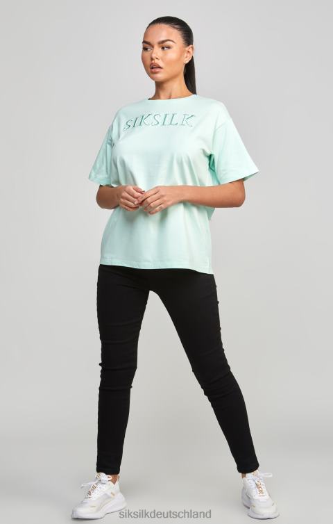 SikSilk Mintfarbenes, besticktes Boyfriend-T-Shirt Frauen 680DH64 Bekleidung