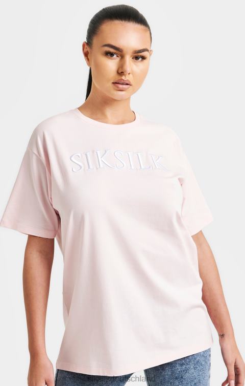 SikSilk Rosa besticktes Boyfriend-T-Shirt Frauen 680DH63 Bekleidung