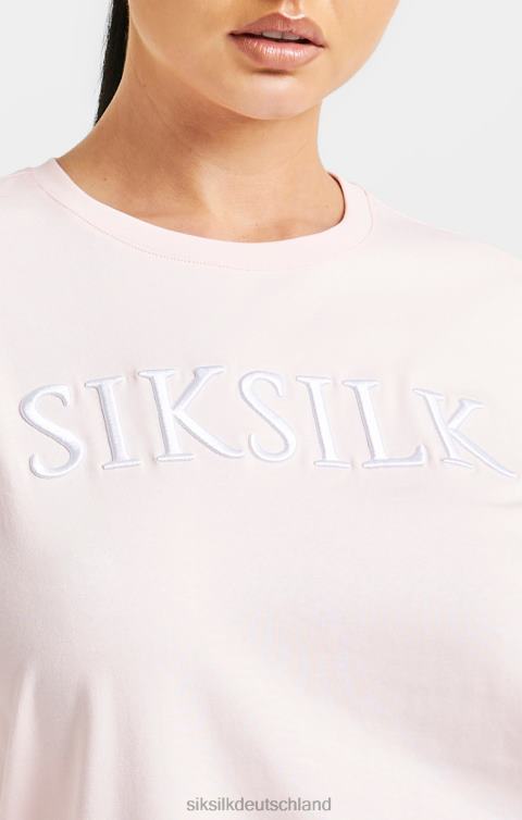 SikSilk Rosa besticktes Boyfriend-T-Shirt Frauen 680DH63 Bekleidung