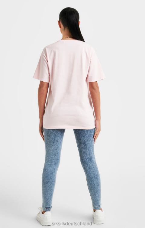 SikSilk Rosa besticktes Boyfriend-T-Shirt Frauen 680DH63 Bekleidung