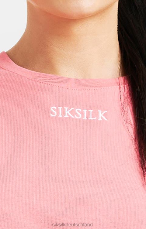 SikSilk Rosafarbenes T-Shirt mit wiederholtem Logo Frauen 680DH65 Bekleidung