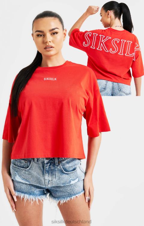 SikSilk Rotes Crop-T-Shirt mit Logo Frauen 680DH36 Bekleidung