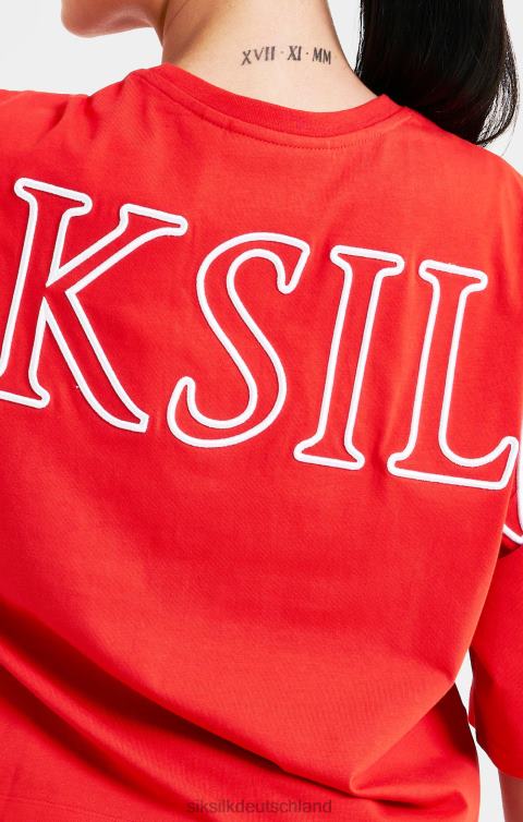 SikSilk Rotes Crop-T-Shirt mit Logo Frauen 680DH36 Bekleidung