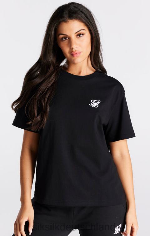 SikSilk Schwarzes Essential-Boyfriend-T-Shirt Frauen 680DH40 Bekleidung