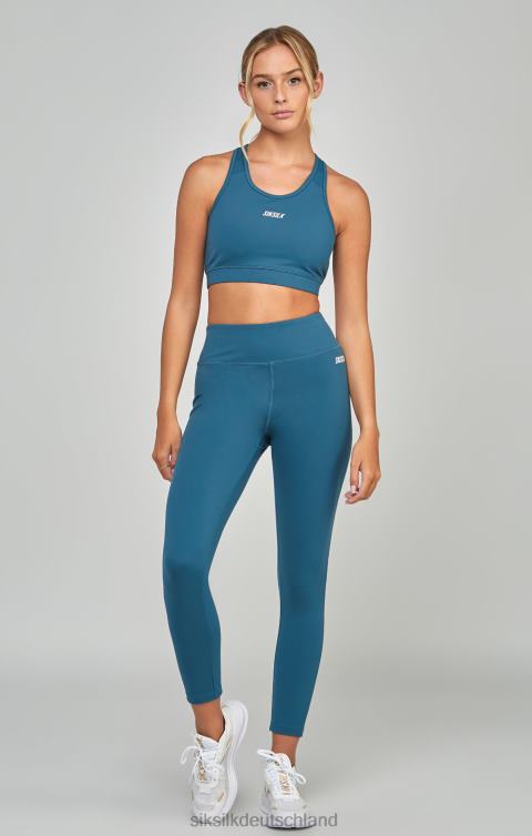 SikSilk Sportliches Essential-Crop-Top in Blaugrün Frauen 680DH68 Bekleidung
