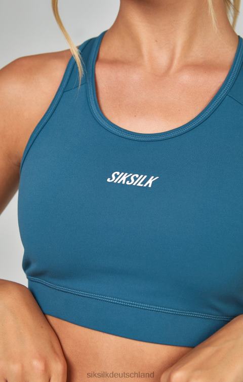 SikSilk Sportliches Essential-Crop-Top in Blaugrün Frauen 680DH68 Bekleidung