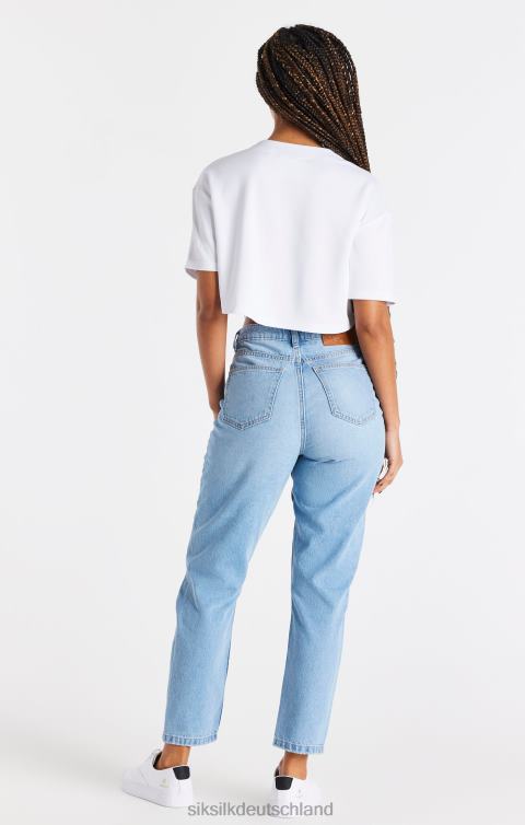 SikSilk Weißes Baseball-Crop-Trikot Frauen 680DH50 Bekleidung