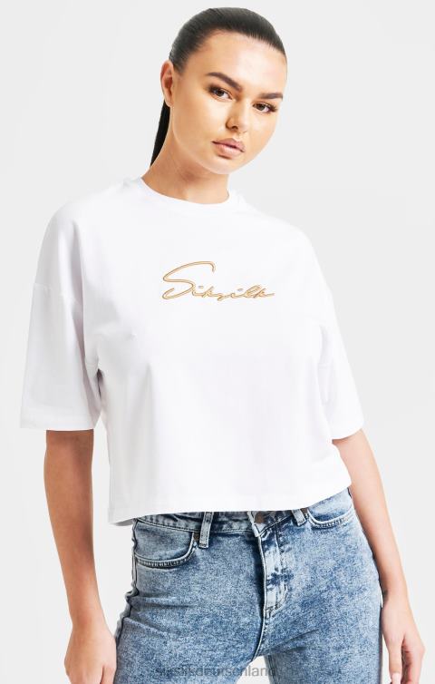 SikSilk Weißes, charakteristisches Crop-T-Shirt Frauen 680DH45 Bekleidung