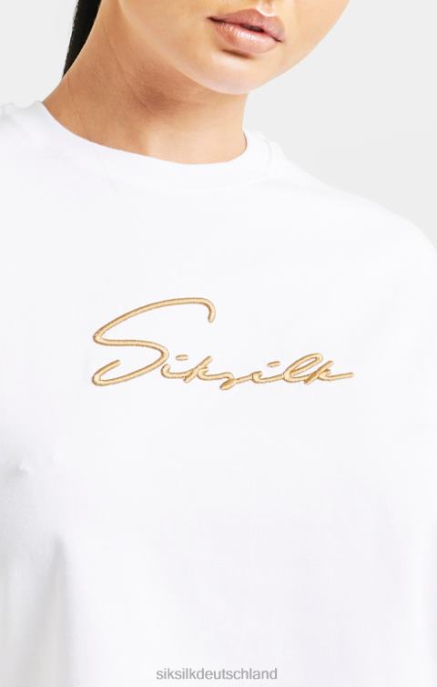 SikSilk Weißes, charakteristisches Crop-T-Shirt Frauen 680DH45 Bekleidung