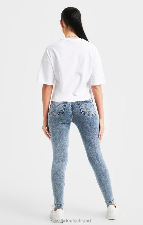 SikSilk Weißes, charakteristisches Crop-T-Shirt Frauen 680DH45 Bekleidung