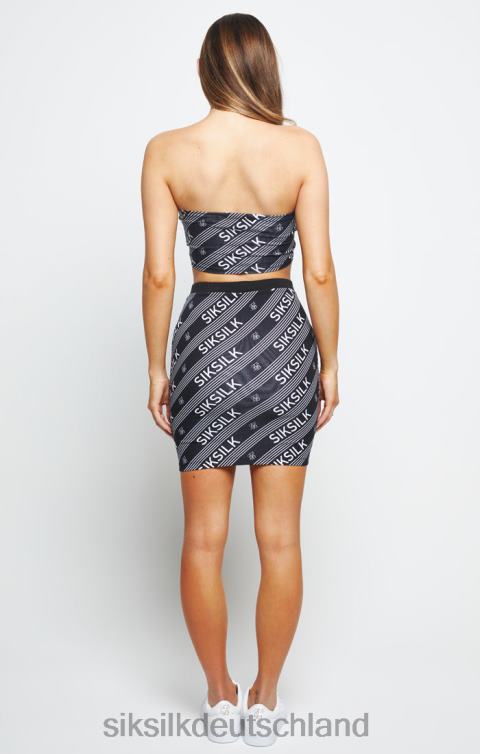 SikSilk Bandeau-Oberteil mit Logo-Print – Schwarz Frauen 680DH215 Bekleidung