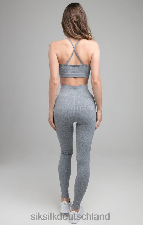 SikSilk Geripptes Gym-Bralette – Grau Frauen 680DH212 Bekleidung