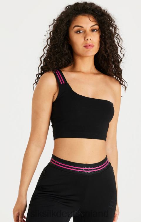 SikSilk Kurzes One-Shoulder-Bralette mit schwarzem Band Frauen 680DH71 Bekleidung