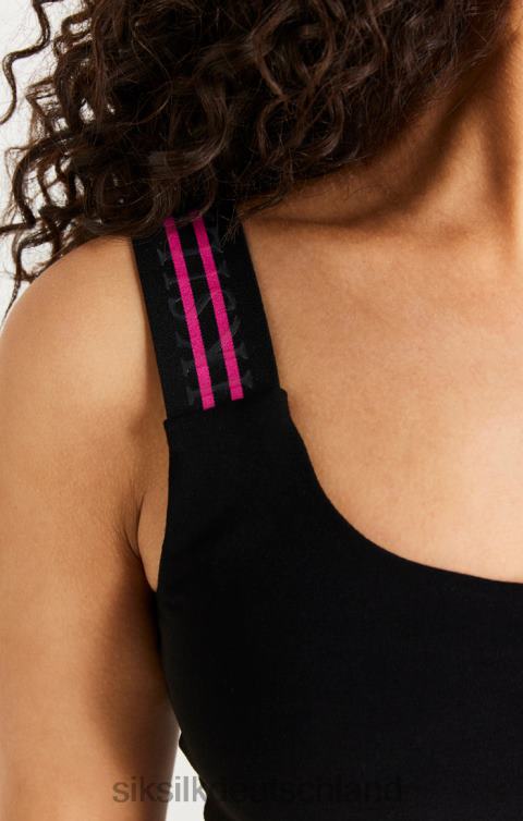 SikSilk Kurzes One-Shoulder-Bralette mit schwarzem Band Frauen 680DH71 Bekleidung