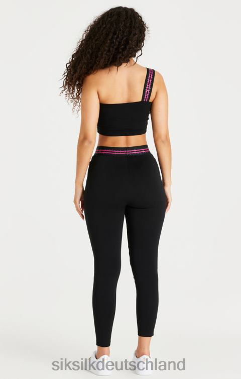 SikSilk Kurzes One-Shoulder-Bralette mit schwarzem Band Frauen 680DH71 Bekleidung