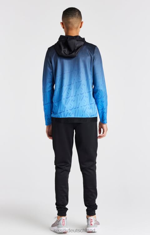 SikSilk Blauer, verblasster Kapuzenpullover mit Reißverschluss Jungen 680DH293 Bekleidung