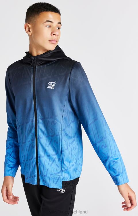SikSilk Blauer, verblasster Kapuzenpullover mit Reißverschluss Jungen 680DH293 Bekleidung