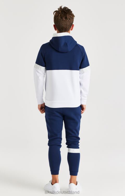 SikSilk Dynamischer Kapuzenpullover zum Überziehen – Marineblau und Weiß Jungen 680DH292 Bekleidung