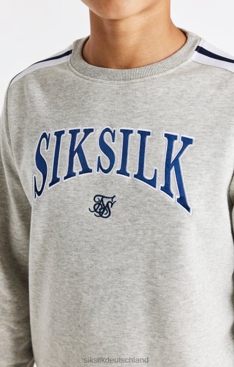 SikSilk Grau meliertes College-Sweatshirt mit Rundhalsausschnitt Jungen 680DH296 Bekleidung