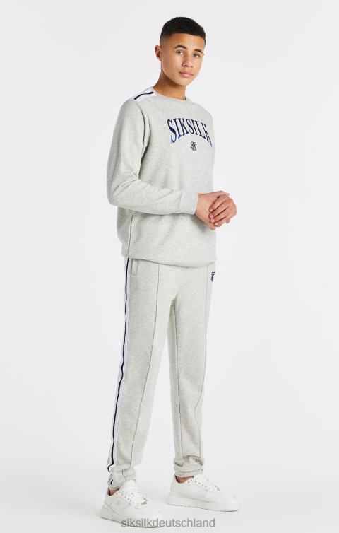 SikSilk Grau meliertes College-Sweatshirt mit Rundhalsausschnitt Jungen 680DH296 Bekleidung