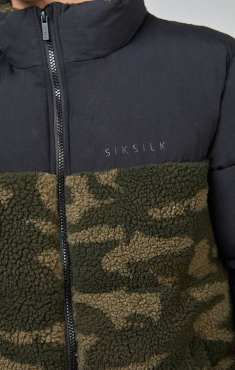 SikSilk Pufferjacke aus Borg-Camouflage Jungen 680DH297 Bekleidung