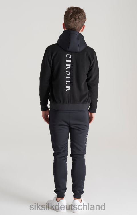 SikSilk Schwarze Metallic-Logo-Bomberjacke Jungen 680DH301 Bekleidung