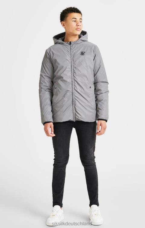 SikSilk graue wendbare Luftpolsterjacke Jungen 680DH298 Bekleidung