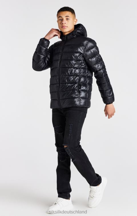 SikSilk schwarze, leichte Luftpolsterjacke Jungen 680DH299 Bekleidung