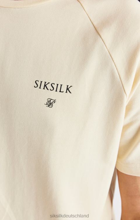 SikSilk Beigefarbenes Raglan-T-Shirt mit Streifen Jungen 680DH282 Bekleidung