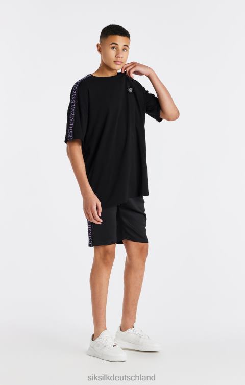 SikSilk Schwarzes T-Shirt mit Streifen Jungen 680DH285 Bekleidung