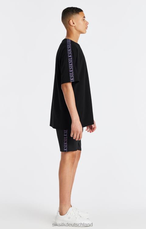 SikSilk Schwarzes T-Shirt mit Streifen Jungen 680DH285 Bekleidung