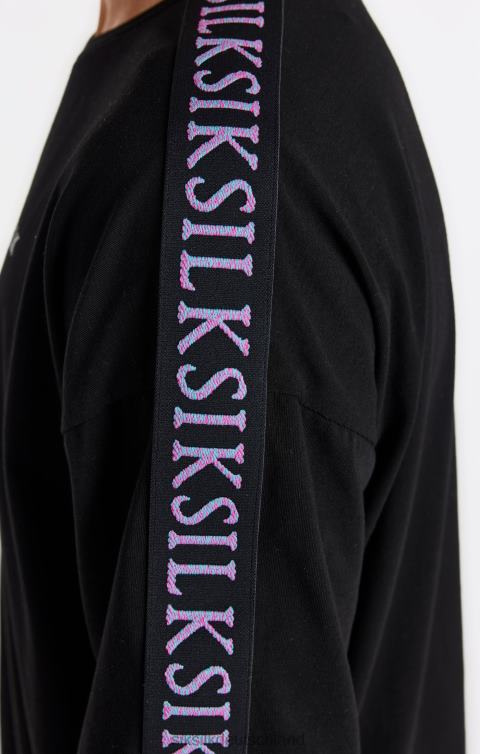 SikSilk Schwarzes T-Shirt mit Streifen Jungen 680DH285 Bekleidung