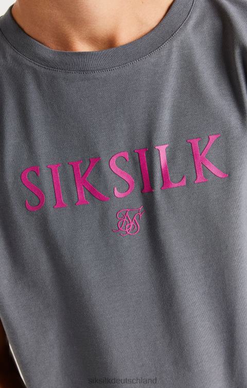 SikSilk graues T-Shirt mit Logo Jungen 680DH280 Bekleidung