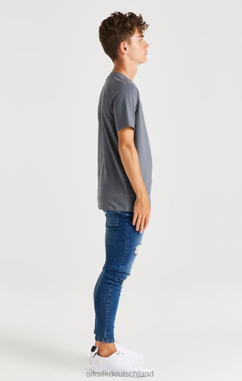 SikSilk graues T-Shirt mit Logo Jungen 680DH280 Bekleidung