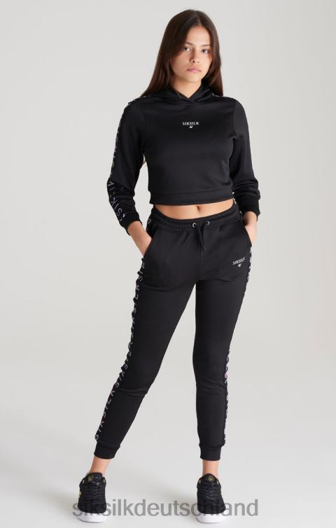 SikSilk Schwarze Trainingshose mit Klebeband Mädchen 680DH349 Bekleidung
