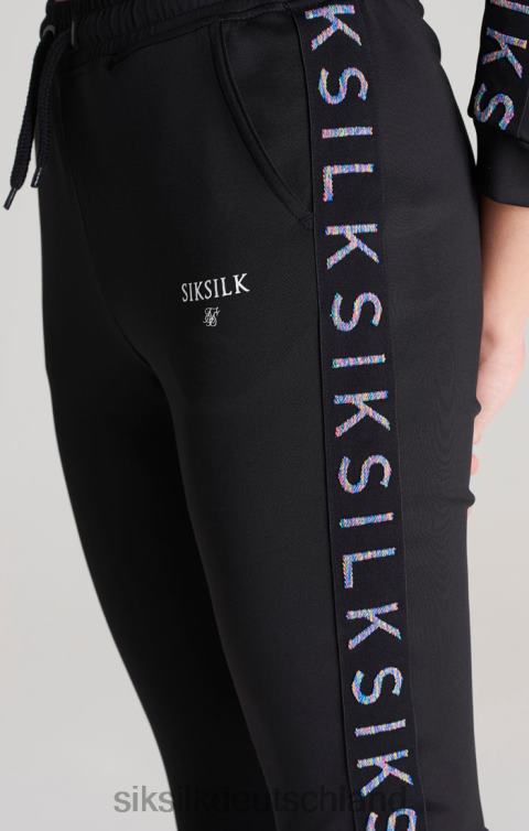 SikSilk Schwarze Trainingshose mit Klebeband Mädchen 680DH349 Bekleidung