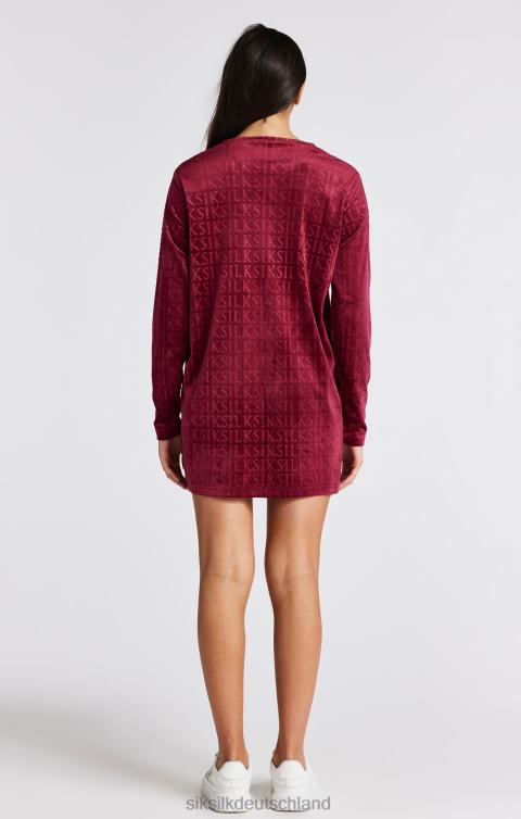 SikSilk Langärmliges T-Shirt-Kleid aus rosa Velours Mädchen 680DH345 Bekleidung