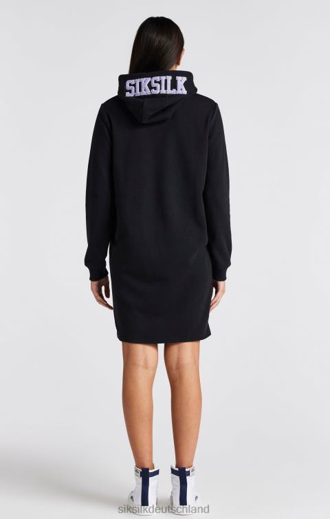 SikSilk Schwarzes Kapuzenkleid mit College-Logo Mädchen 680DH344 Bekleidung