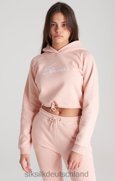 SikSilk Pinker, charakteristischer, verkürzter Kapuzenpullover Mädchen 680DH333 Bekleidung