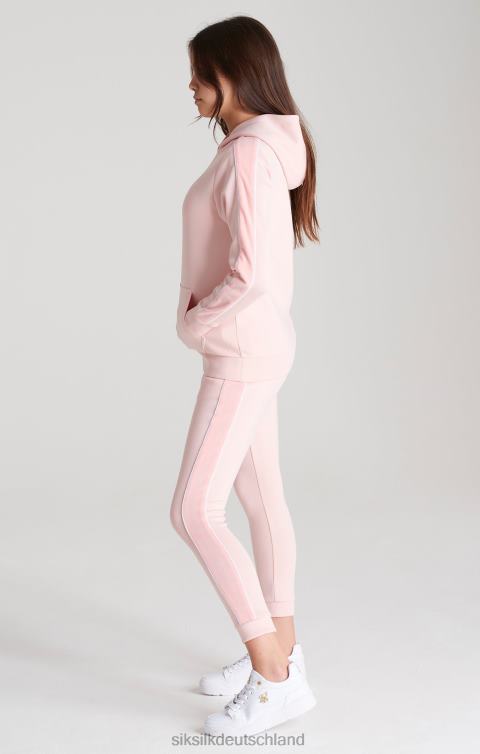 SikSilk Rosafarbener Kapuzenpullover mit Veloursband Mädchen 680DH336 Bekleidung