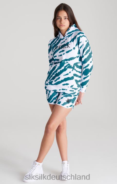 SikSilk Weißer Kapuzenpullover mit Batikmuster Mädchen 680DH339 Bekleidung